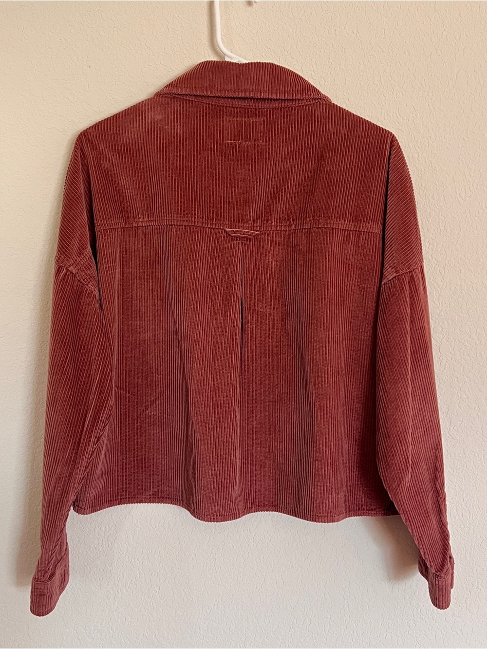American Eagle Outfitters Mauve Rose Brown Cropped Corduroy Jacket Cotton Medium - Picture 2 of 4